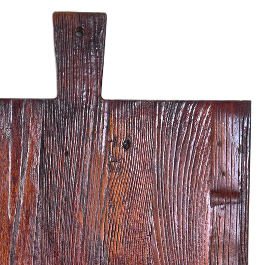 48cm Wooden Curved End Serving Board - Dark Elm with Handle