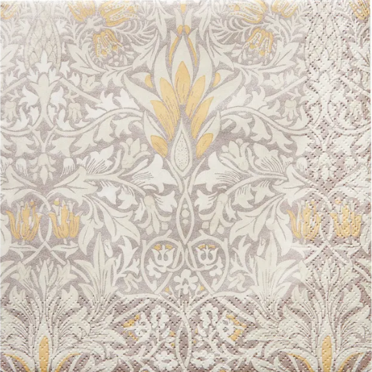 Havi Luncheon Napkin William Morris Snakeshead Platinum 33cm