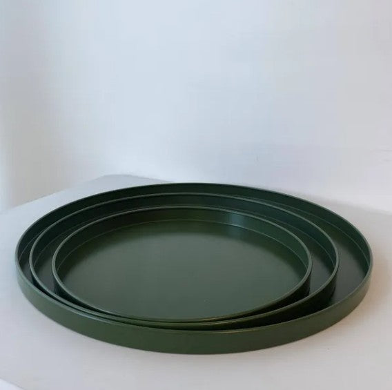 Bianca Metal Tray Large, Hunter Green