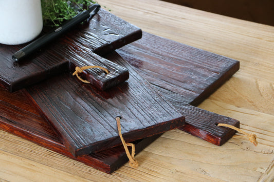 60cm Wooden Rectangle Serving Board - Dark Elm no Handle