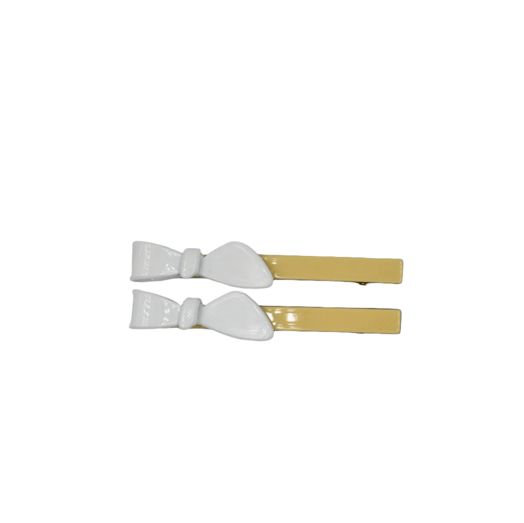 Cassandra Two Tone Bow Clips