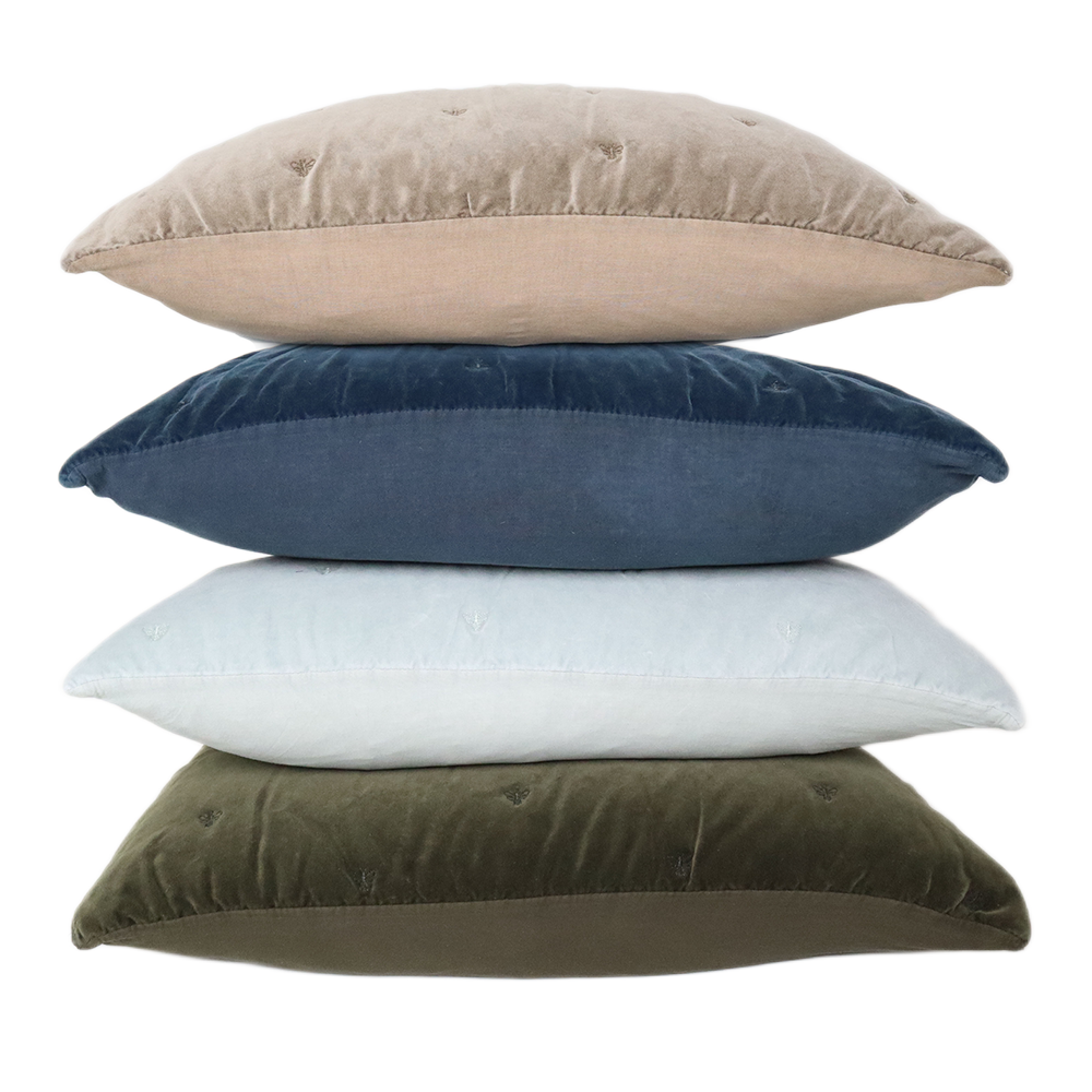 MASON BEE VELVET CUSHION OLIVE GREEN 60X60