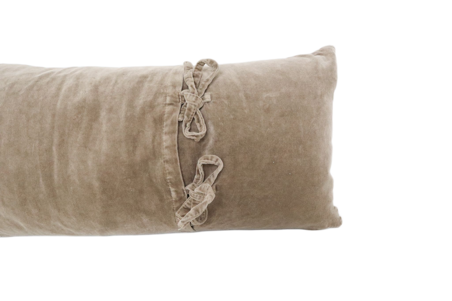 MASON BEE VELVET BREAKFAST CUSHION STONE 30x60