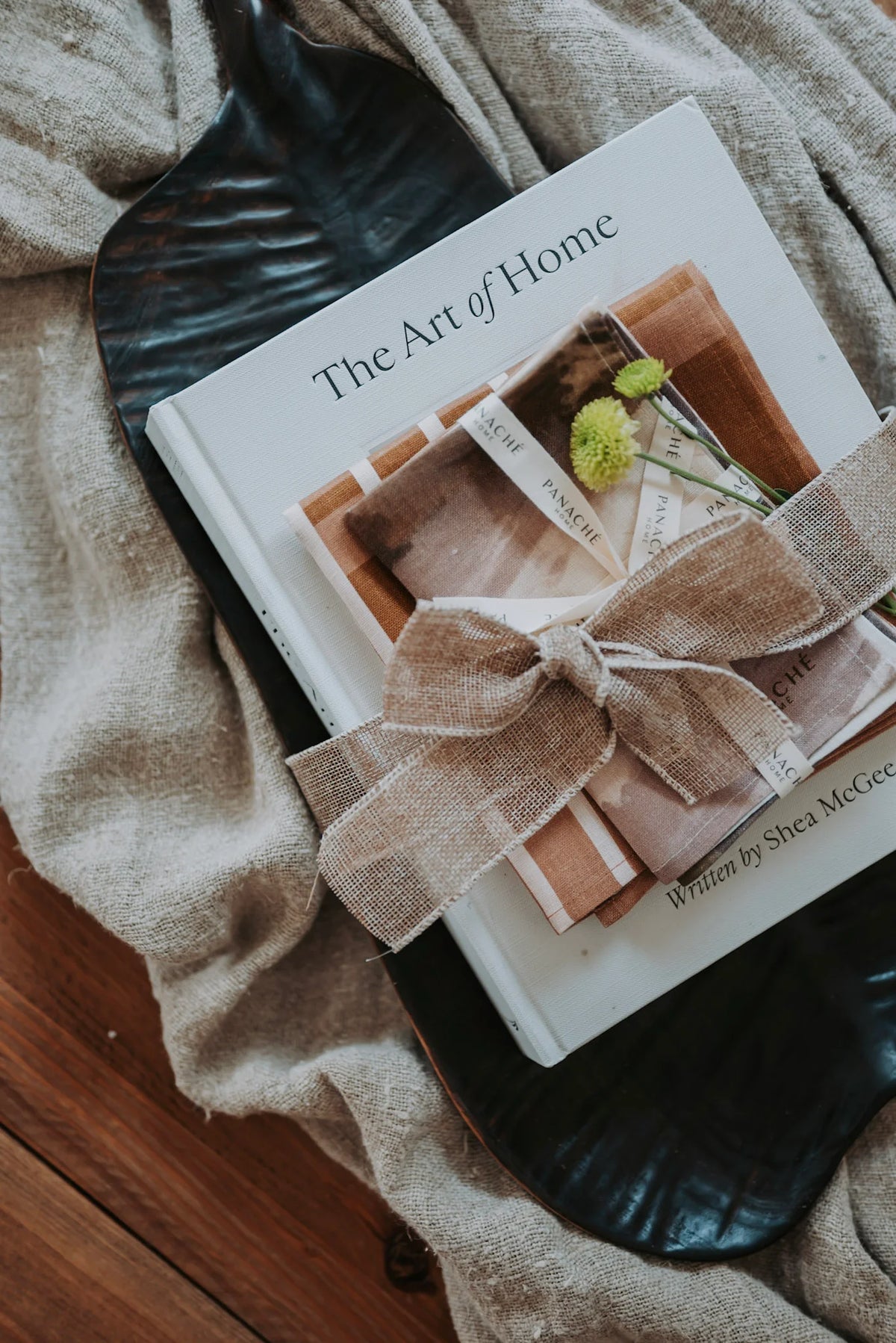 Linen Tea Towel - No.5 Tan Stripe
