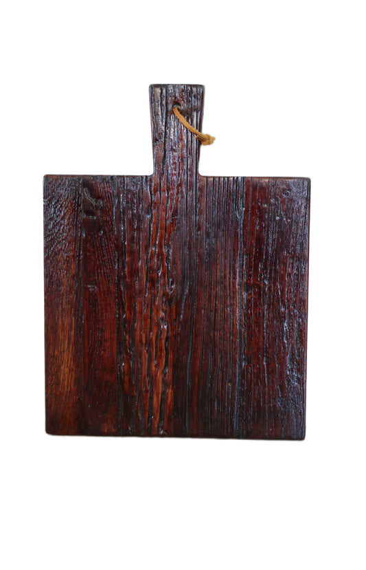 30cm Wooden Square Serving Board  - Dark Elm with Handle