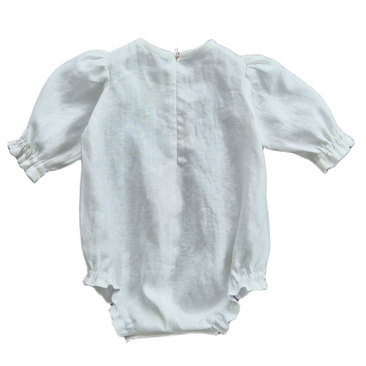 Linen Pleat Front Romper