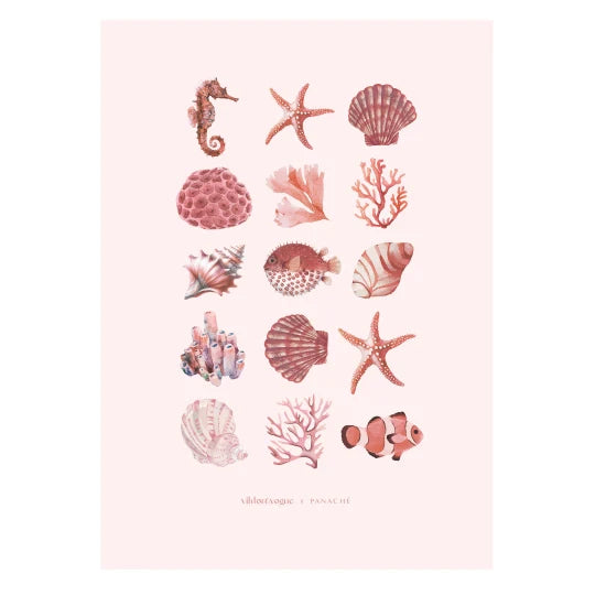 Linen Tea Towel - Coral Life Viktor + Vogue