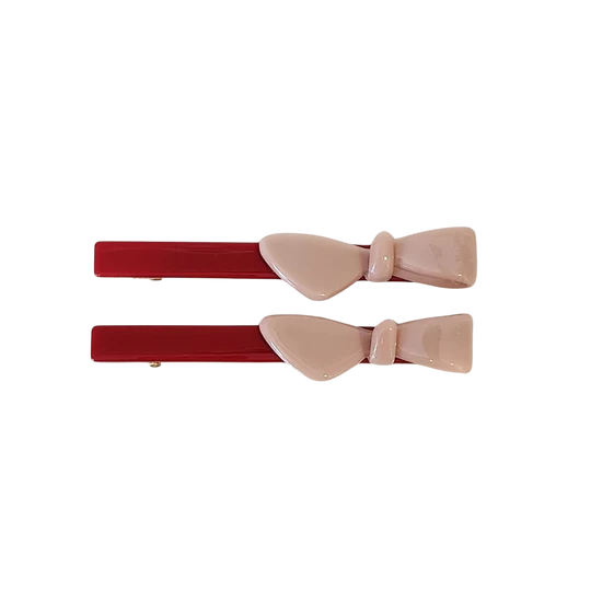 Cassandra Two Tone  Bow Clips