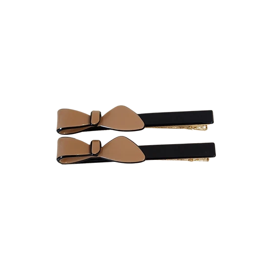 Cassandra Two Tone  Bow Clips
