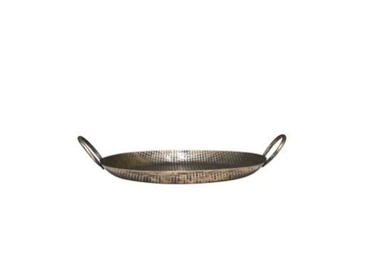 ANKARA Tray w/Handles - Vintage Brass Finish