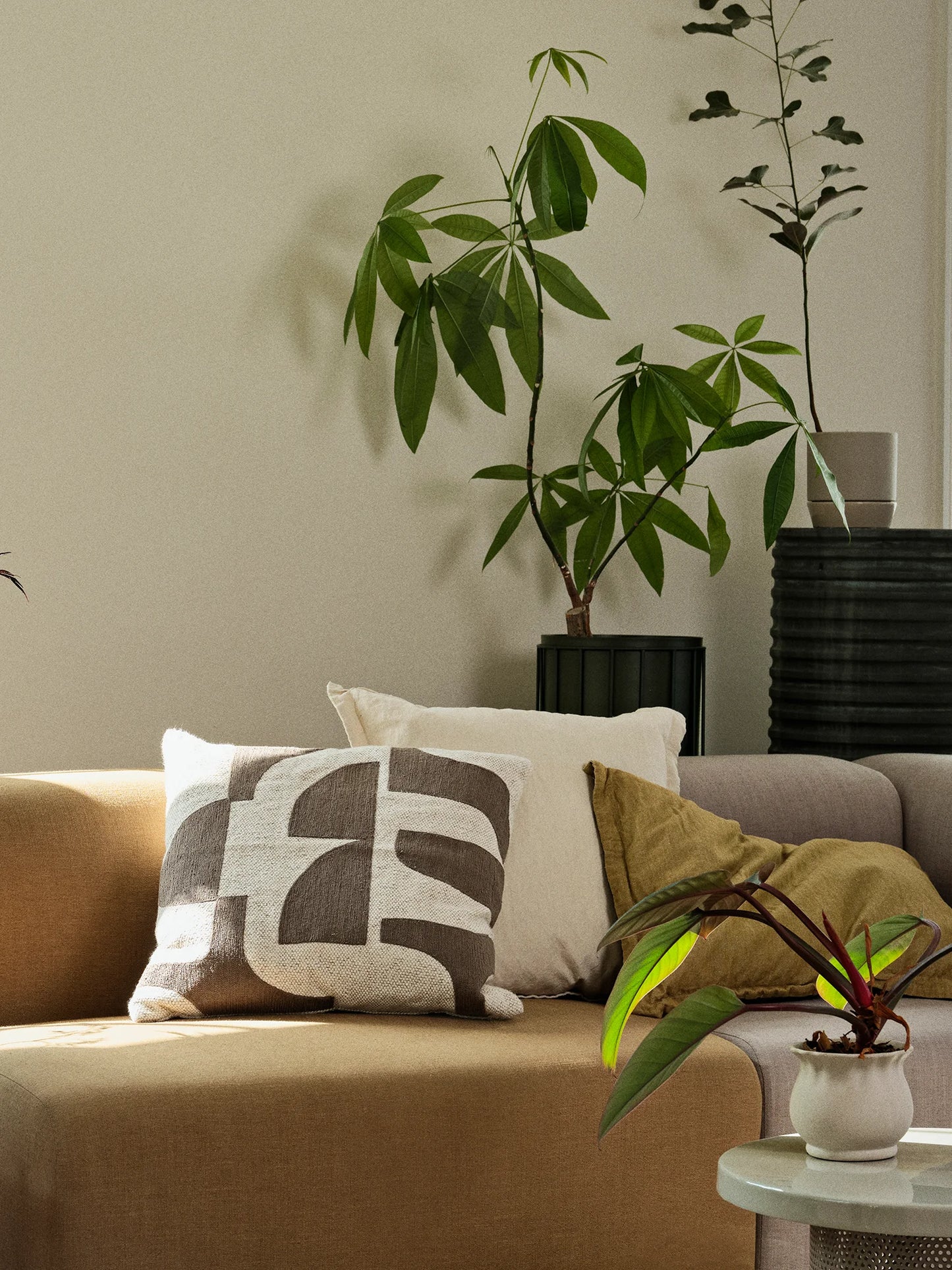 BROSTE Cushion Cover Linn - Dull Gold 50 x 50
