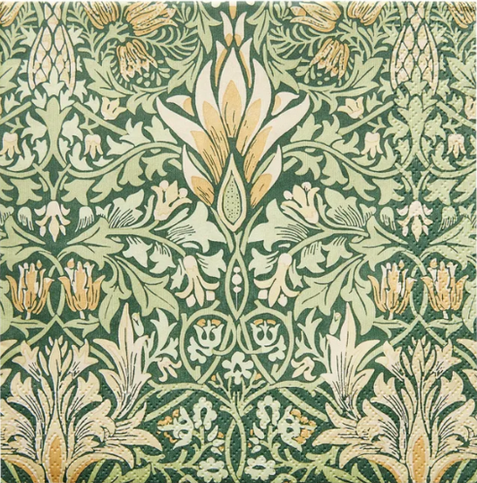 Havi Cocktail Napkin William Morris Snakeshead Green 24cm