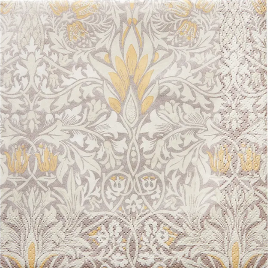 Havi Luncheon Napkin William Morris Snakeshead Platinum 33cm