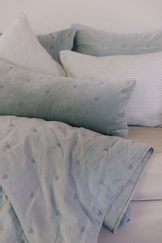 MASON BEE VELVET CUSHION SKY GREY 60X60