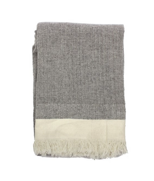 Herringbone Throw Dark Slate 130x170
