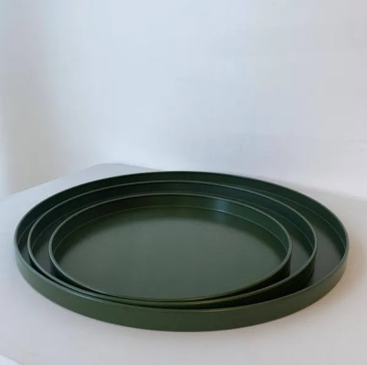 Bianca Metal Tray Large, Hunter Green
