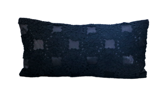 Black Lace overlay Breakfast Cushion 60 x 30cm