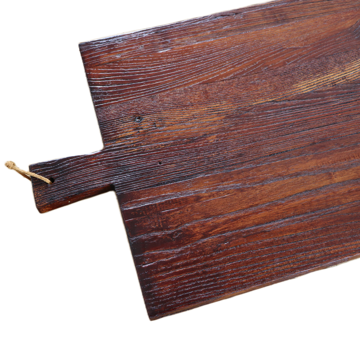 60cm Wooden Rectangle Serving Board - Dark Elm with Handle