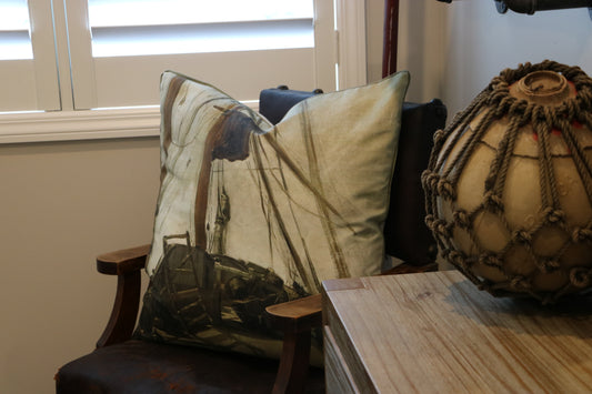Nautical In Sage Cushion - On Deck