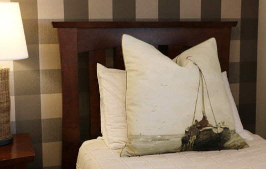 Nautical In Sage Cushion - The Mast