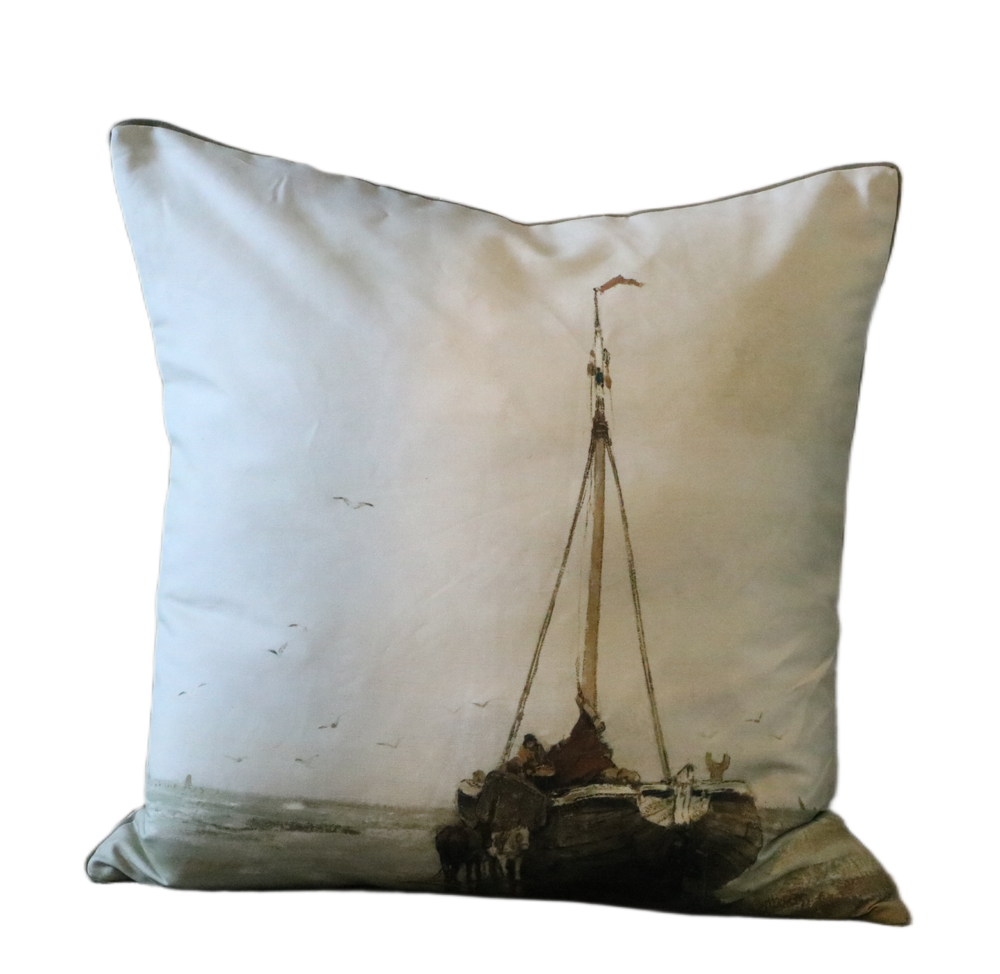 Nautical In Sage Cushion - The Mast