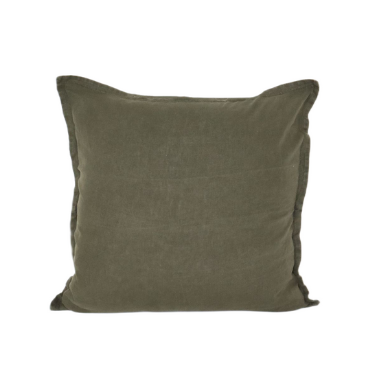 CLASSIC LINEN CUSHION OLIVE GREEN 60x60