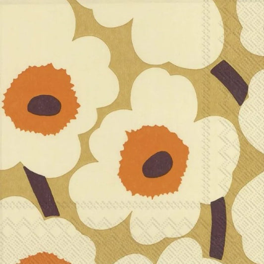 IHR Luncheon Marimekko Unikko Orange Cream