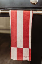 Linen Tea Towel - Red & Pink Stripe