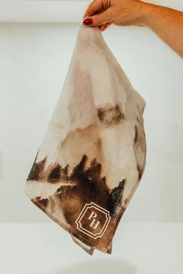 Linen Tea Towel - Misty Mountains