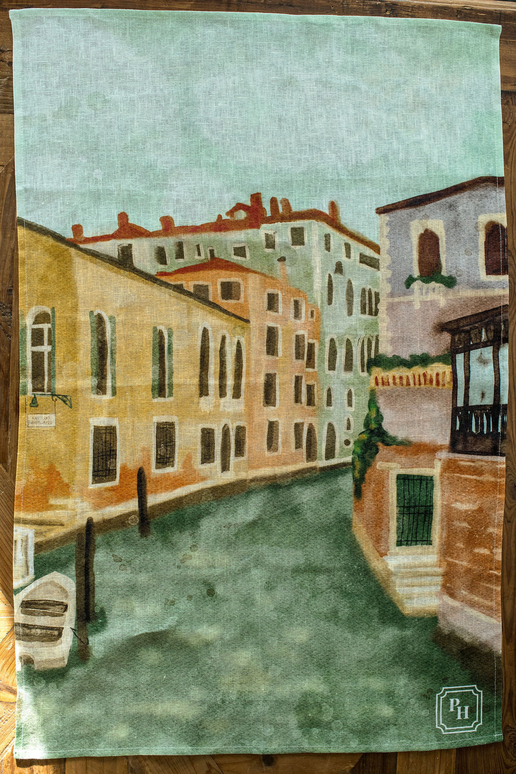 Linen Tea Towel - Supper in Venice