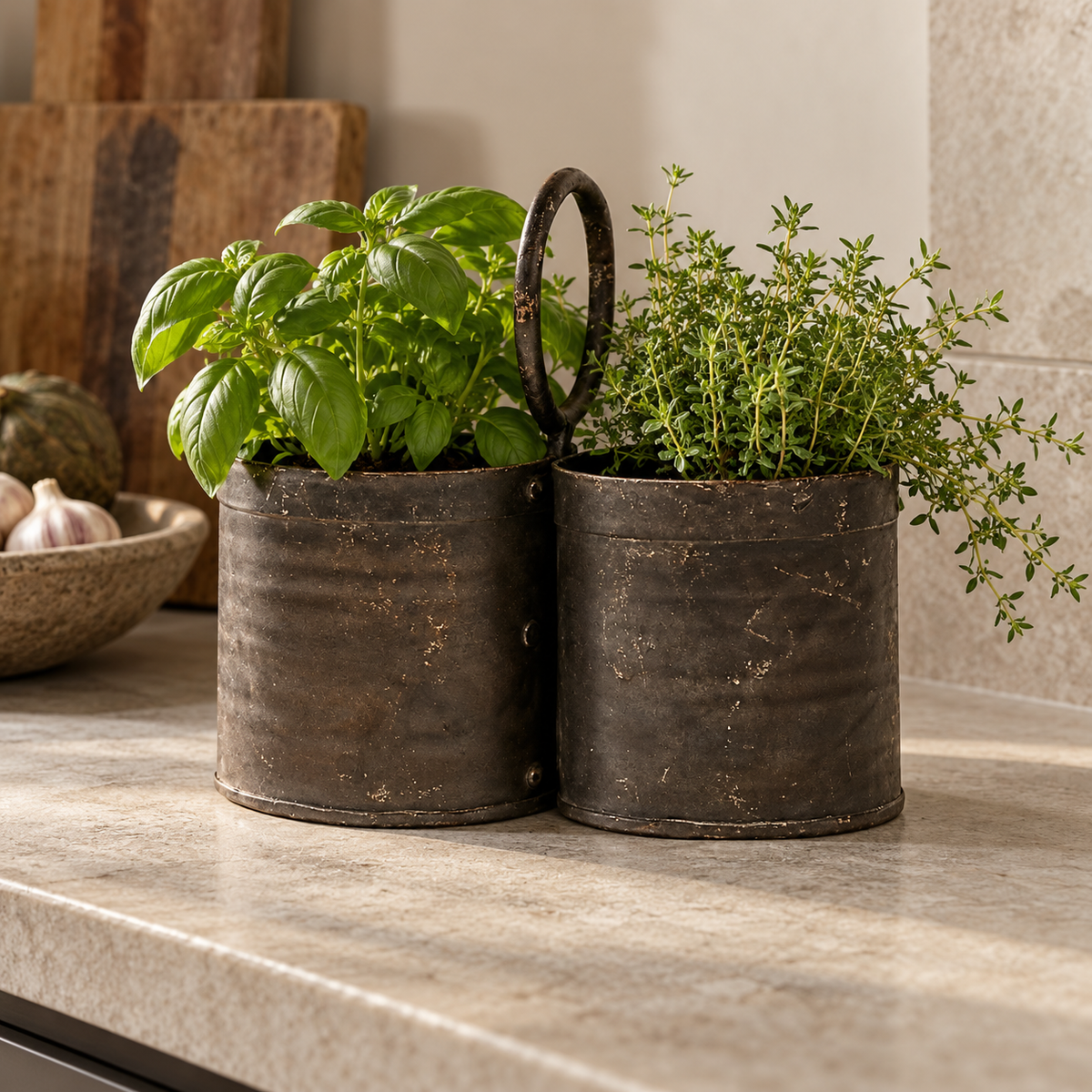 Metal Herb Holder - Double