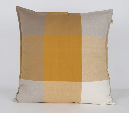 Giant Check Cushion Mustard 60x60cm