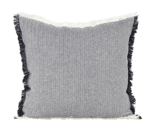 Heavy Herringbone Cushion Dark Slate 60x60