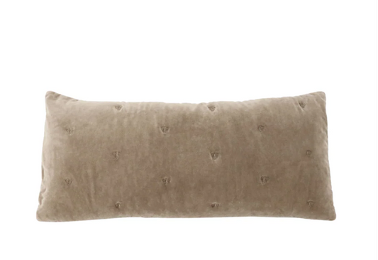 MASON BEE VELVET BREAKFAST CUSHION STONE 30x60