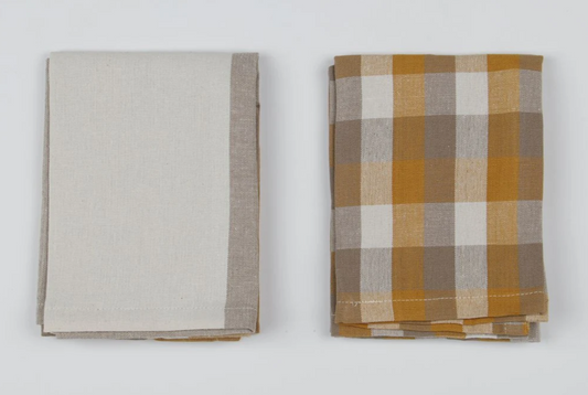Giant Check Tea Towel S/2 Mustard