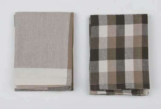 Giant Check Tea Towel S/2 Olive