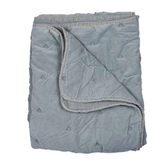 MASON BEE VELVET THROW SKY GREY 130x180cm
