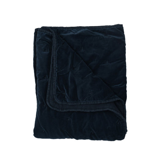 MASON BEE VELVET THROW NAVY 130x180cm