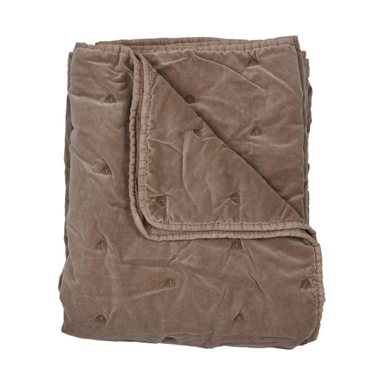 MASON BEE VELVET THROW STONE 130x180cm