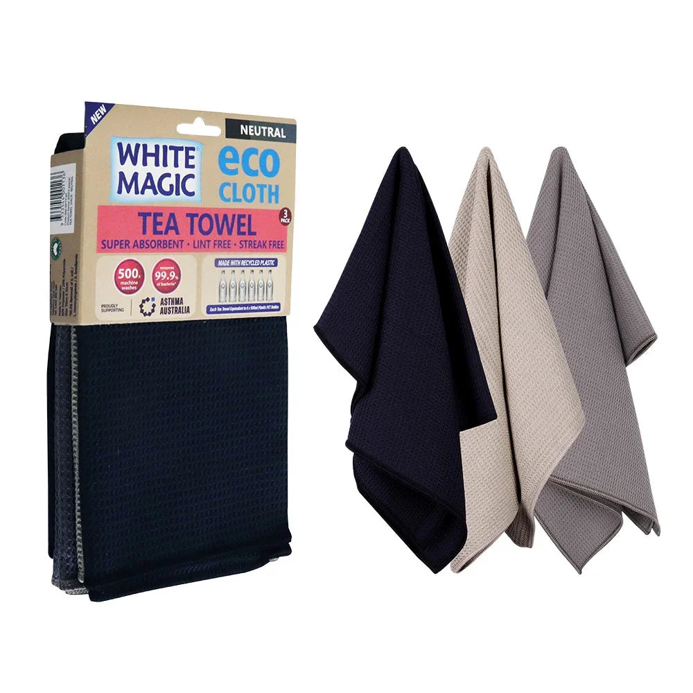 Eco Cloth Tea Towel 3 Pkt - Neutral