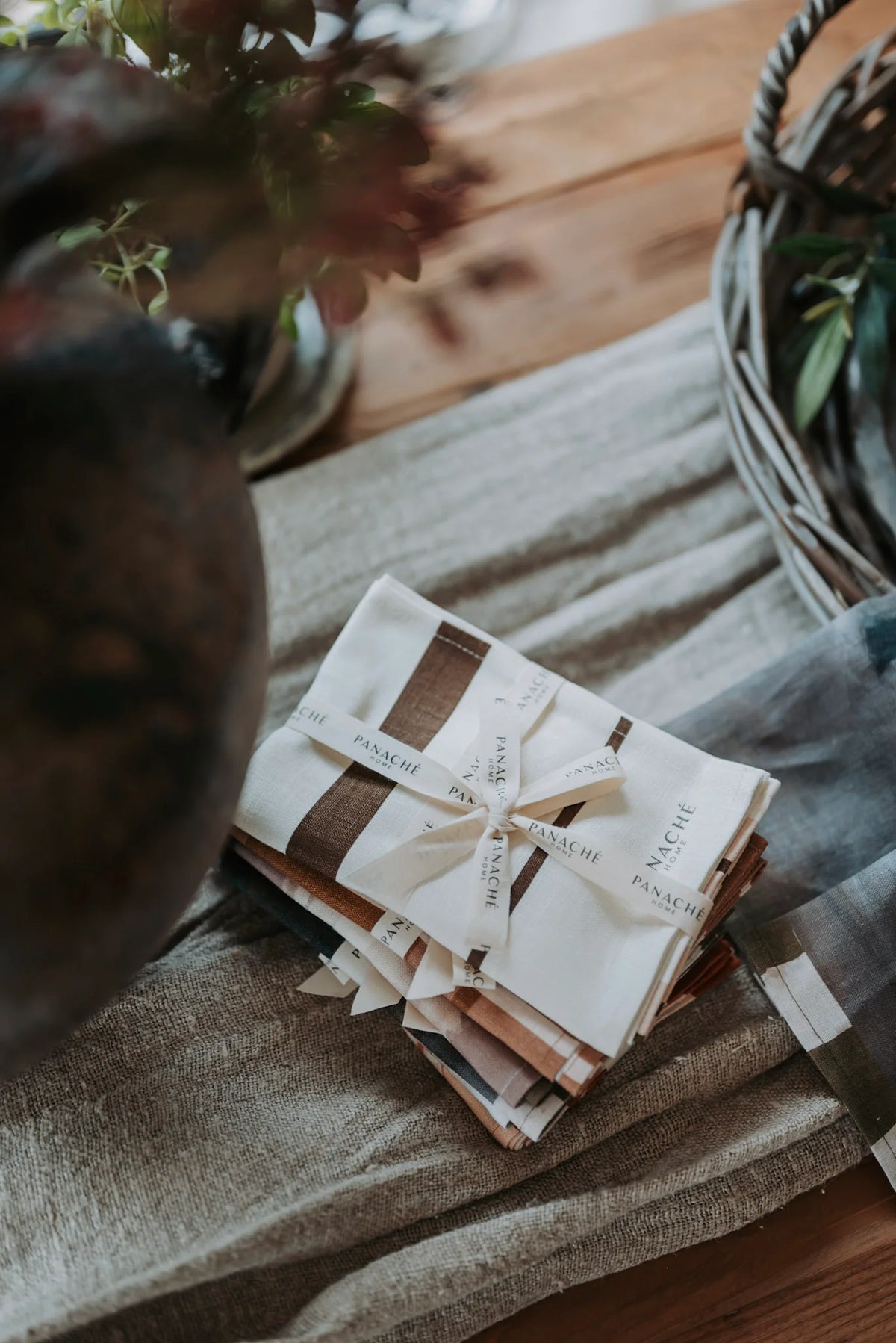 Linen Tea Towel - No.4 Neutral Stripe