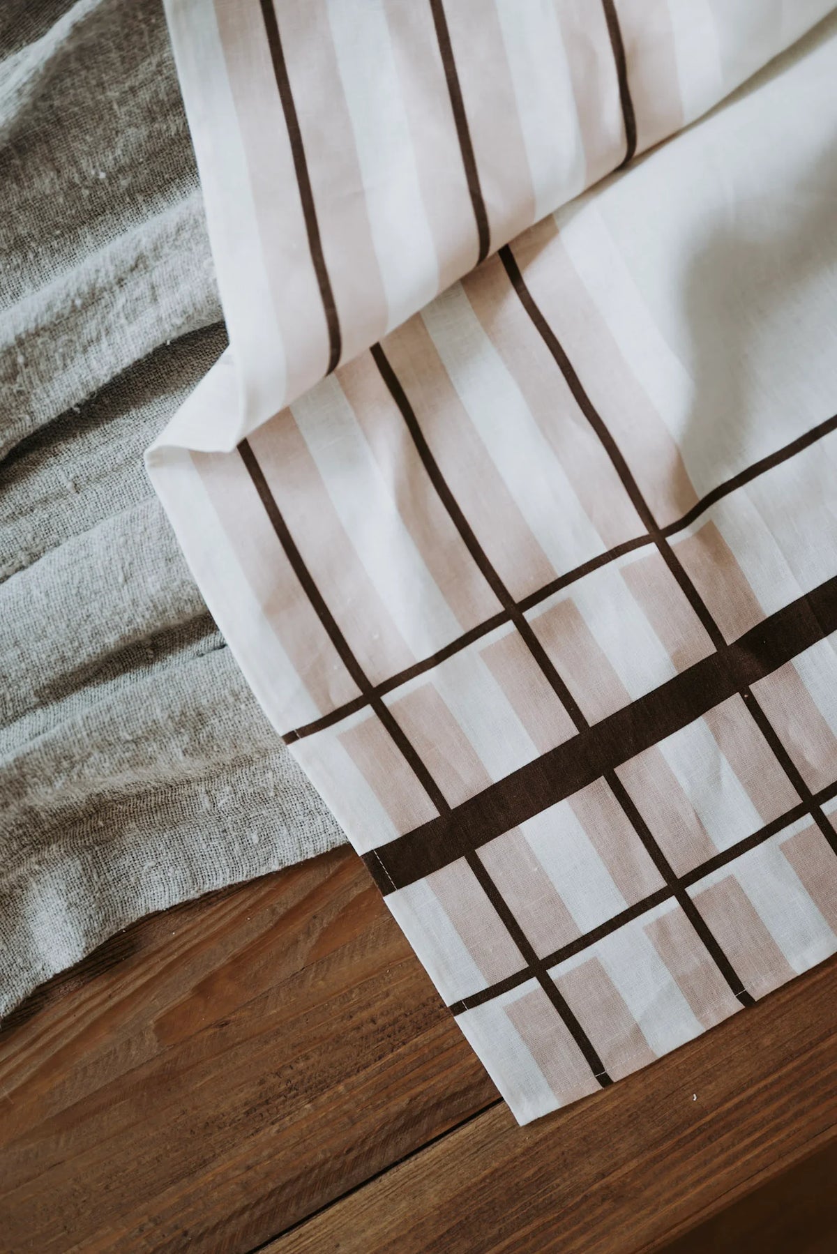 Linen Tea Towel - No.4 Neutral Stripe